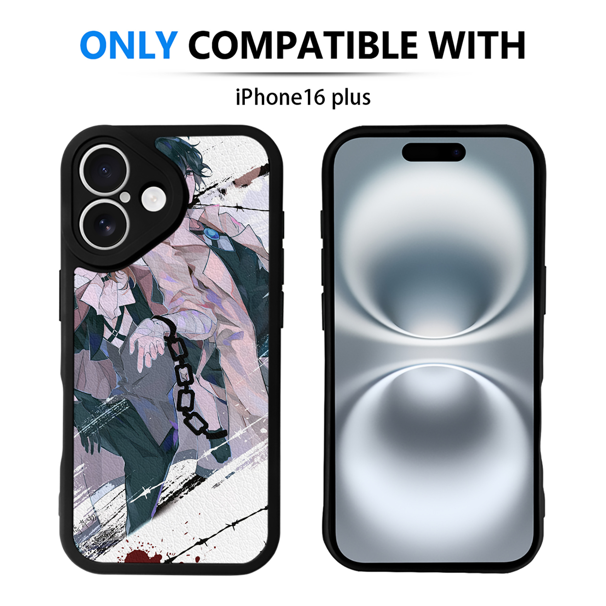 （画像用） 文豪ストレイドッグス Bungo Stray Dogs 【iPhone 16シリーズ対応】シリコンスマホケース（レザー調） 材質：シリコン